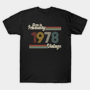 Vintage Born in February 1978 T-Shirt